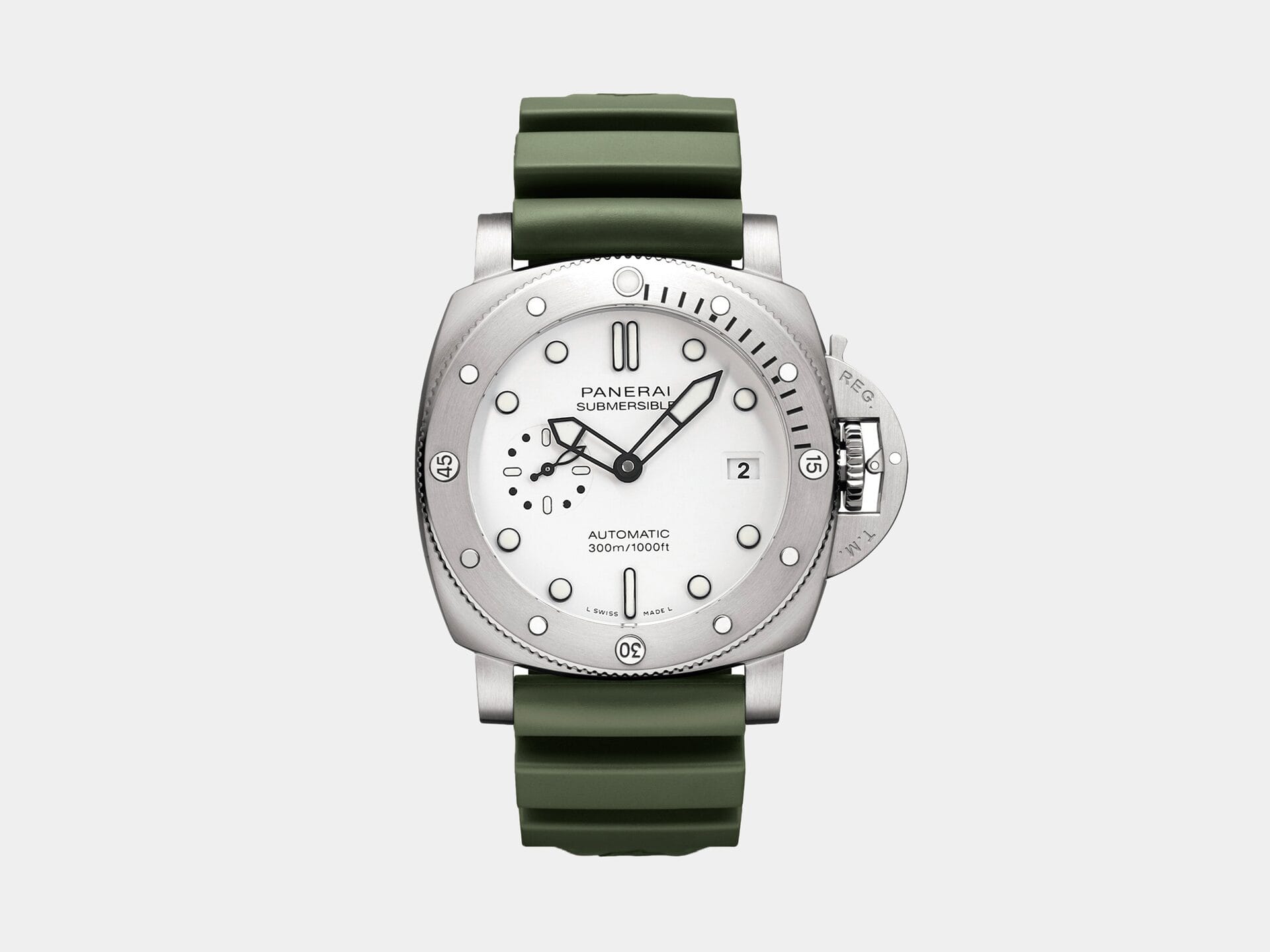 VS Factory Panerai Submersible QuarantaQuattro PAM1226 White Dial Steel Rubber Strap P.9010 Movement