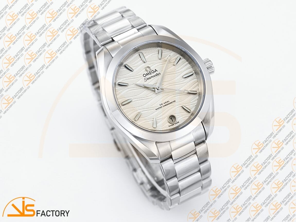 VSFactory (VSF) Omega Aqua Terra 150M 34mm White Wave Dial Steel A8800 Movement - 图片 4