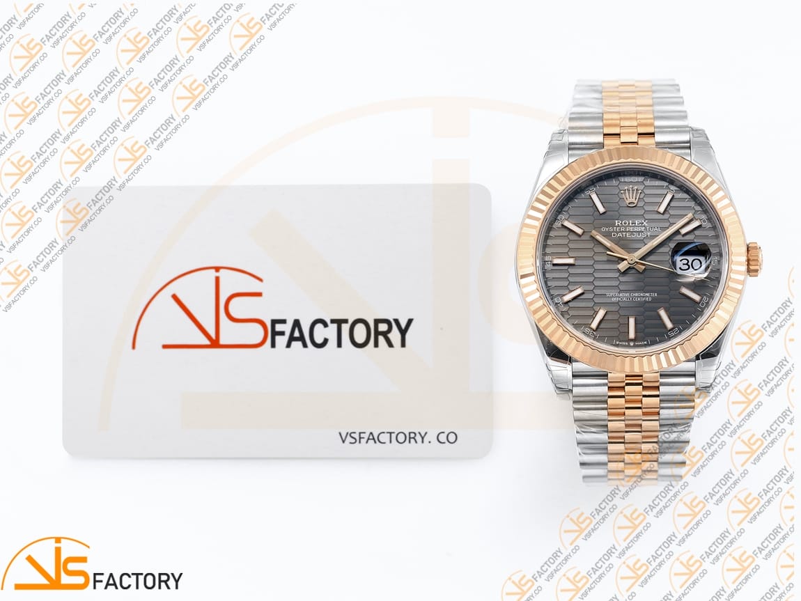 VS Factory Rolex DateJust 41 126331 Gray Textured Dial SS/RG VS3235 Movement - 图片 2