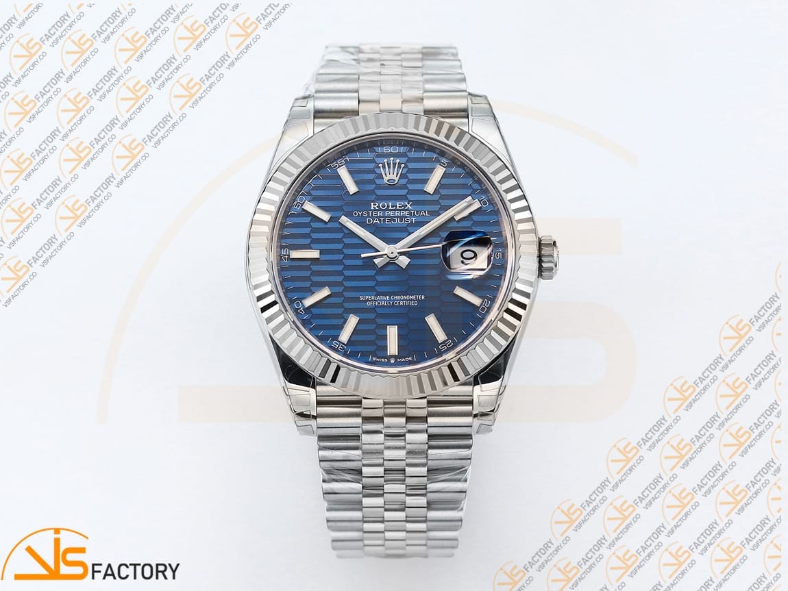 VS Factory Rolex DateJust 41 126334 Blue Textured Dial 904L Steel VS3235 Movement - 图片 3