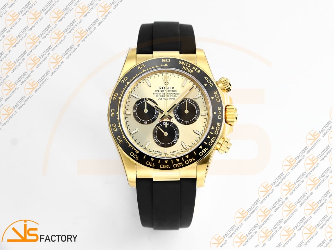 VS Factory Rolex Daytona 126518 Black Dial Yellow Gold Oysterflex Strap Weighted VS4131 Movement - 图片 3