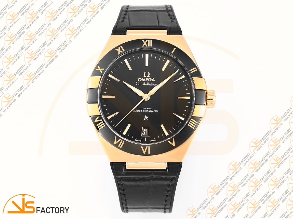 VSFactory (VSF) Omega Constellation Black Ceramic Black Dial YG Black Rubber A8900 Movement - 图片 3