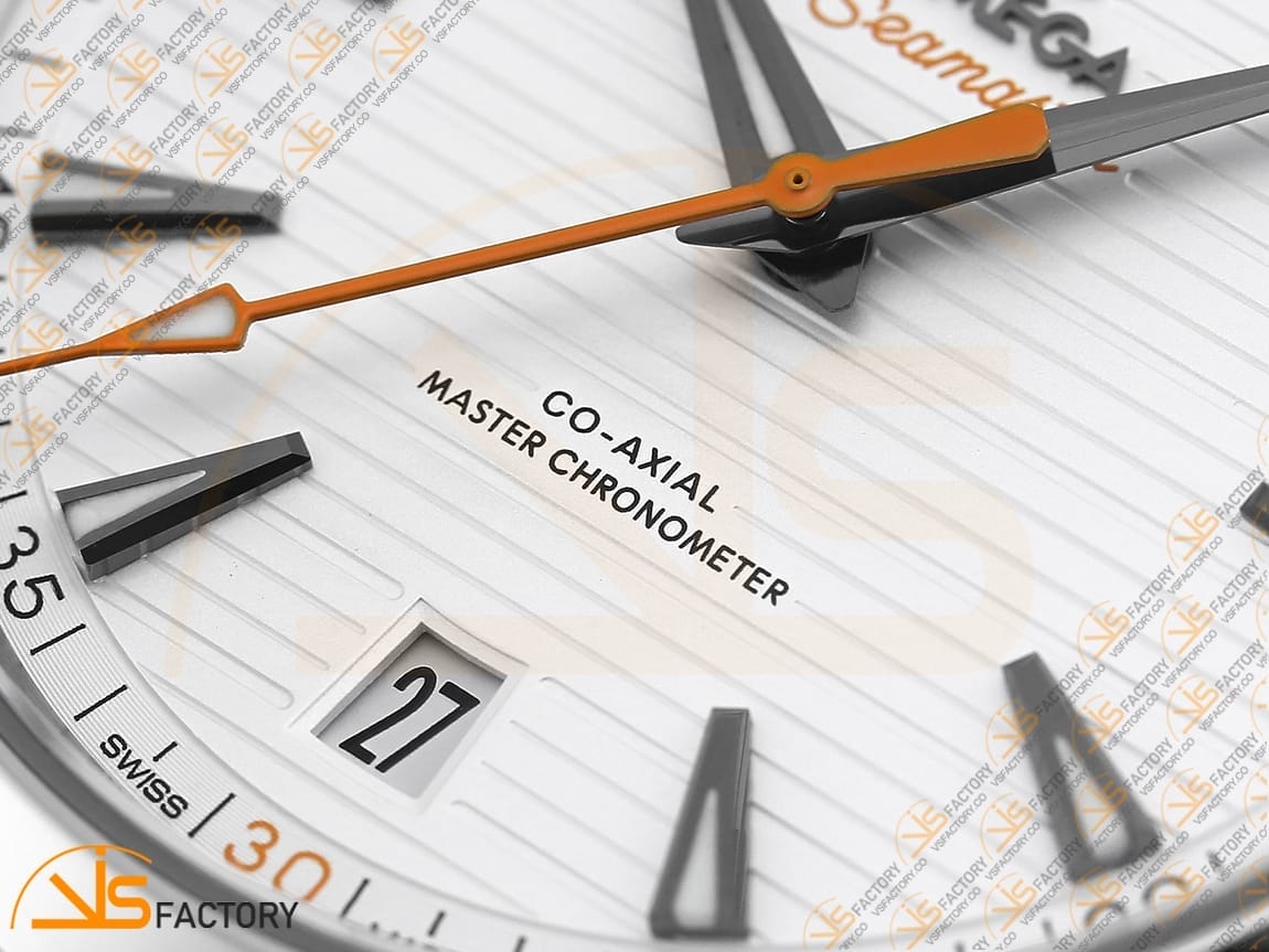 VSFactory (VSF) Omega Aqua Terra 150M White Dial Orange Hand Steel A8900 Movement - 图片 8