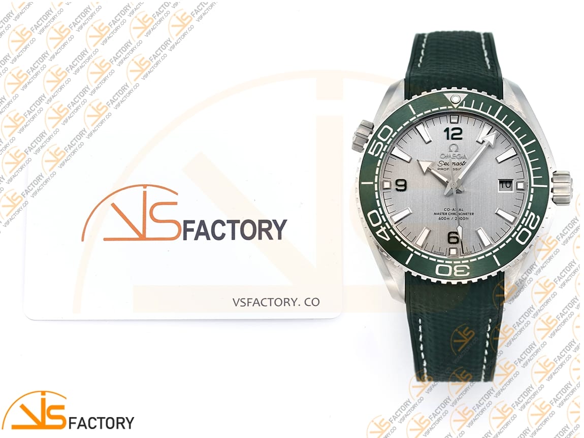 VSFactory (VSF) Omega Planet Ocean 43.5mm White Dial SS Case Green Bezel Green Rubber Strap A8900 Movement - 图片 2