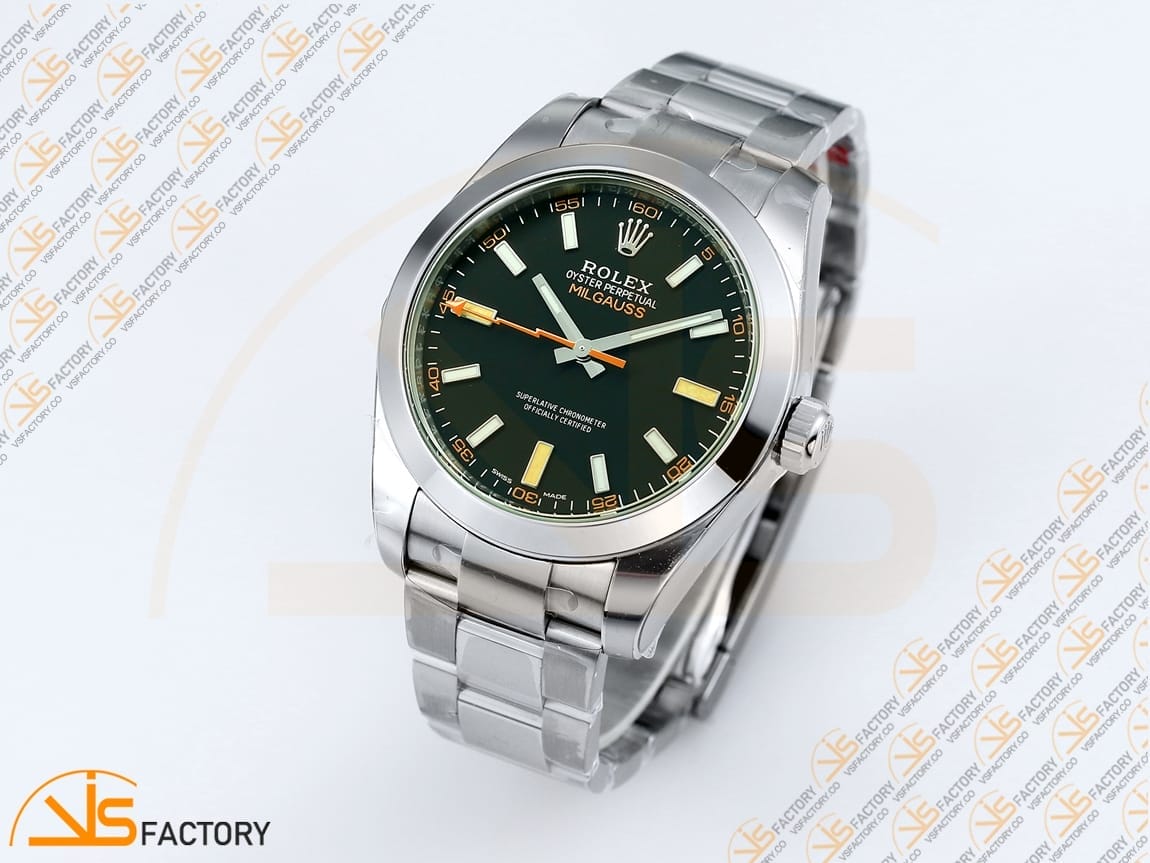 VSFactory (VSF) Rolex Milgauss 116400GV Black Dial 904L Steel SS Bracelet VS3131 Movement - 图片 4