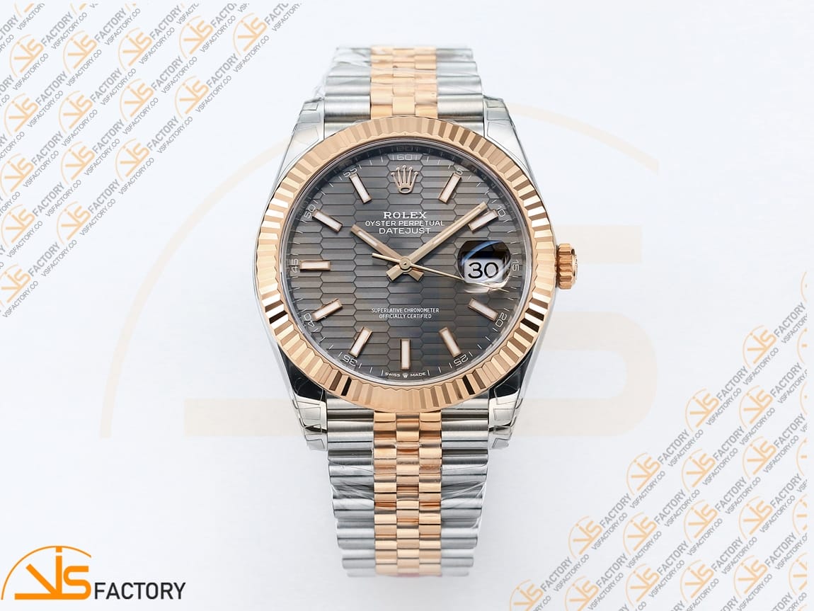 VS Factory Rolex DateJust 41 126331 Gray Textured Dial SS/RG VS3235 Movement - 图片 3