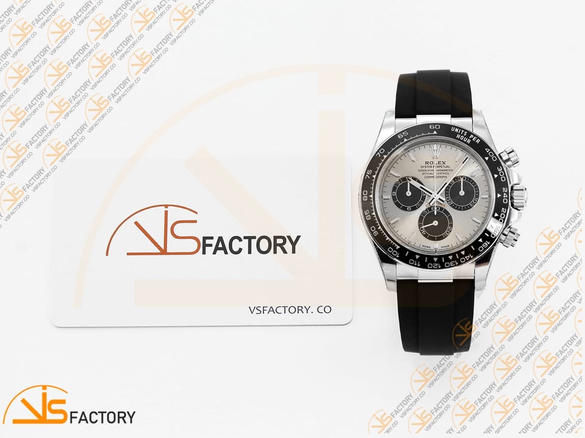 VS Factory Rolex Daytona 126519 Gray Black Dial White Gold Oysterflex Strap Weighted VS4131 Movement - 图片 2