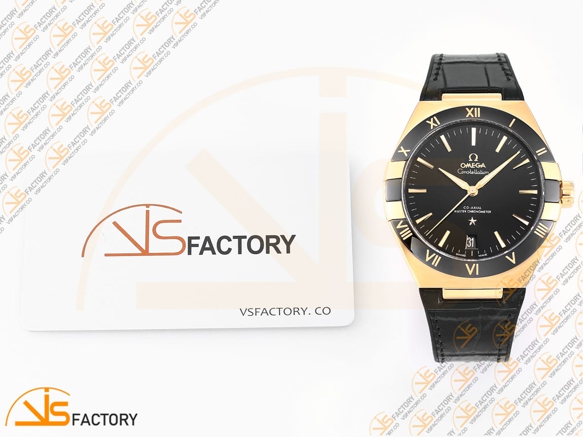 VSFactory (VSF) Omega Constellation Black Ceramic Black Dial YG Black Rubber A8900 Movement - 图片 2