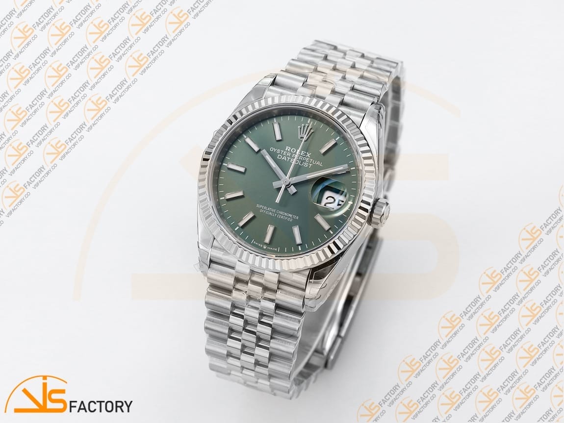 VSFactory (VSF) Rolex DateJust 36 116234 Green Sundust Dial 904L Steel Jubilee Bracelet VS3235 Movement - 图片 4