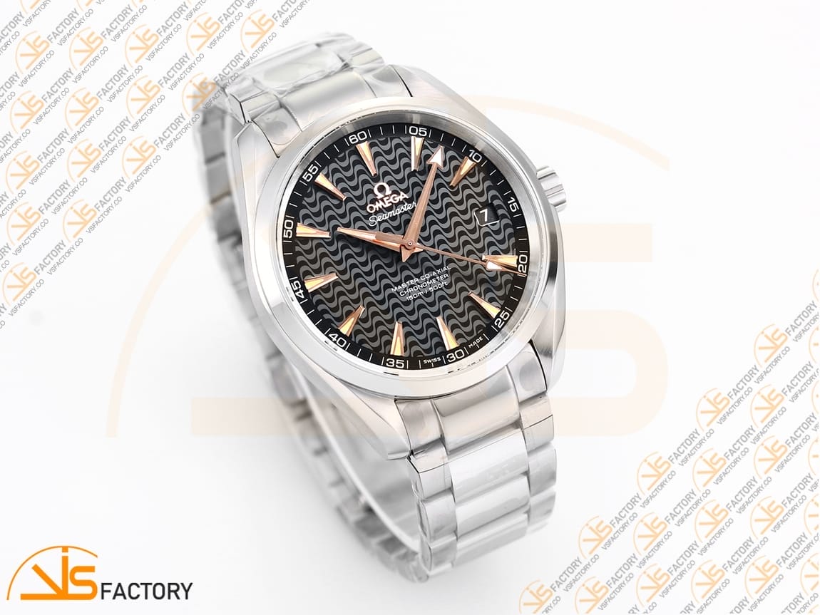 VSFactory (VSF) Omega Aqua Terra 150M Black Wave Textured Dial YG Hand Steel A8500 Movement - 图片 4