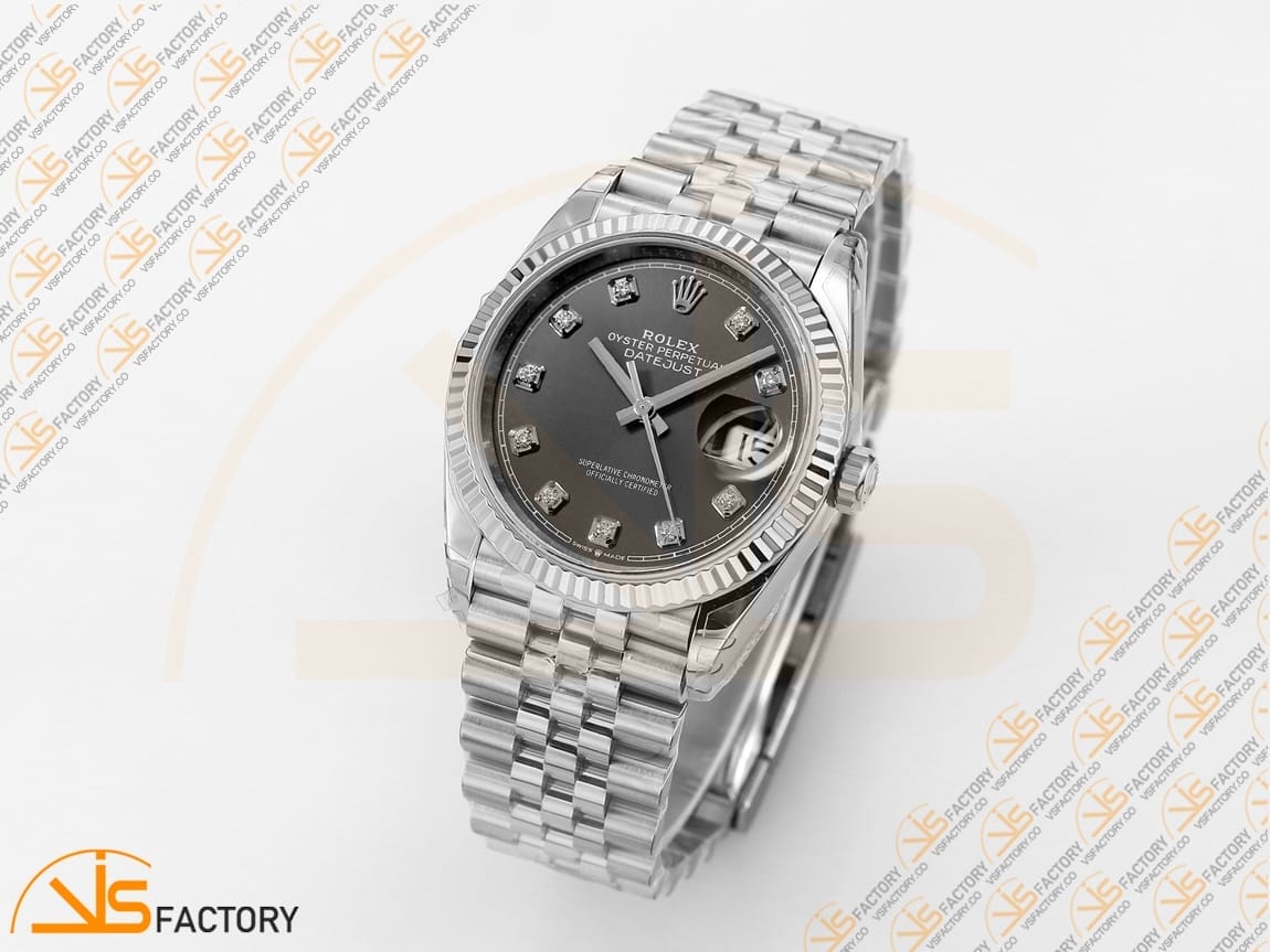 VSFactory (VSF) Rolex DateJust 36 116234 Black Diamonds Dial 904L Steel Jubilee Bracelet VS3235 Movement - 图片 4