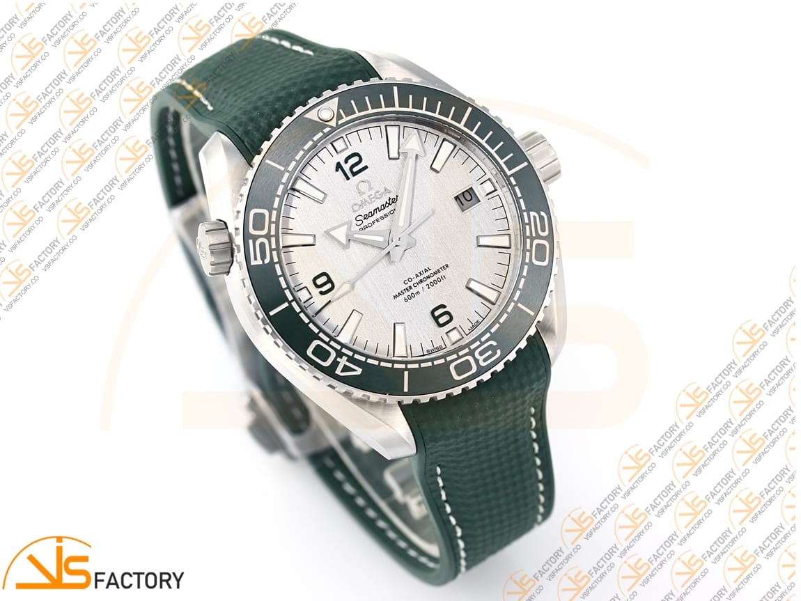 VSFactory (VSF) Omega Planet Ocean 43.5mm White Dial SS Case Green Bezel Green Rubber Strap A8900 Movement - 图片 5