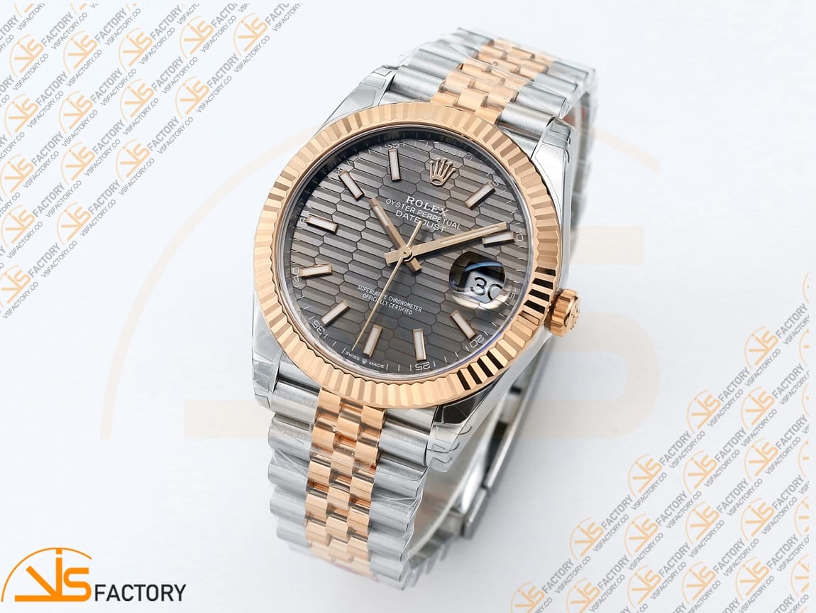 VS Factory Rolex DateJust 41 126331 Gray Textured Dial SS/RG VS3235 Movement - 图片 4