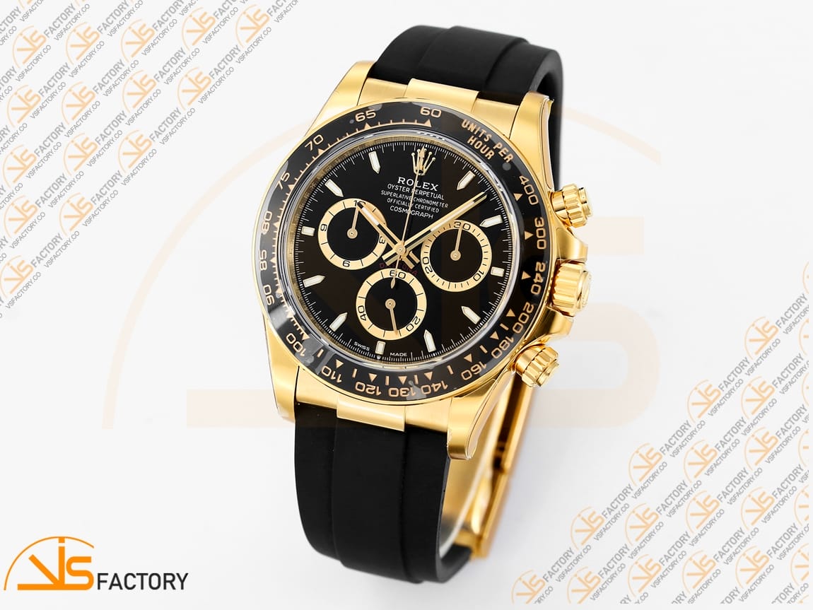 VS Factory Rolex Daytona 126518 Black Dial YG Oysterflex Strap VS4131 Movement (Weighted) - 图片 4