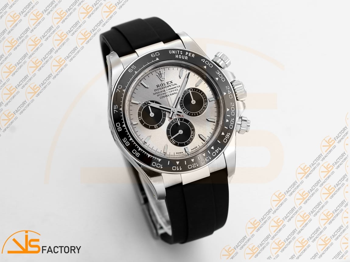 VS Factory Rolex Daytona 126519 Gray Black Dial White Gold Oysterflex Strap Weighted VS4131 Movement - 图片 4