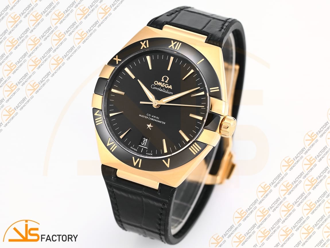 VSFactory (VSF) Omega Constellation Black Ceramic Black Dial YG Black Rubber A8900 Movement - 图片 4
