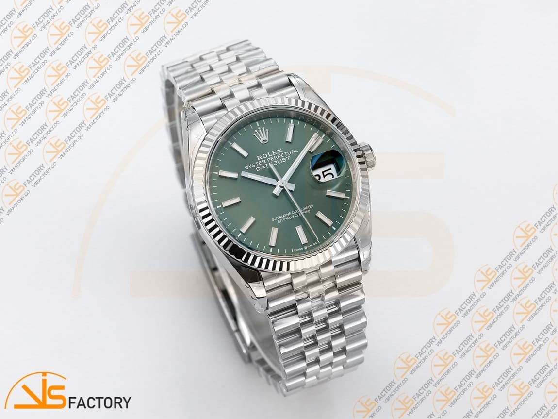 VSFactory (VSF) Rolex DateJust 36 116234 Green Sundust Dial 904L Steel Jubilee Bracelet VS3235 Movement - 图片 5