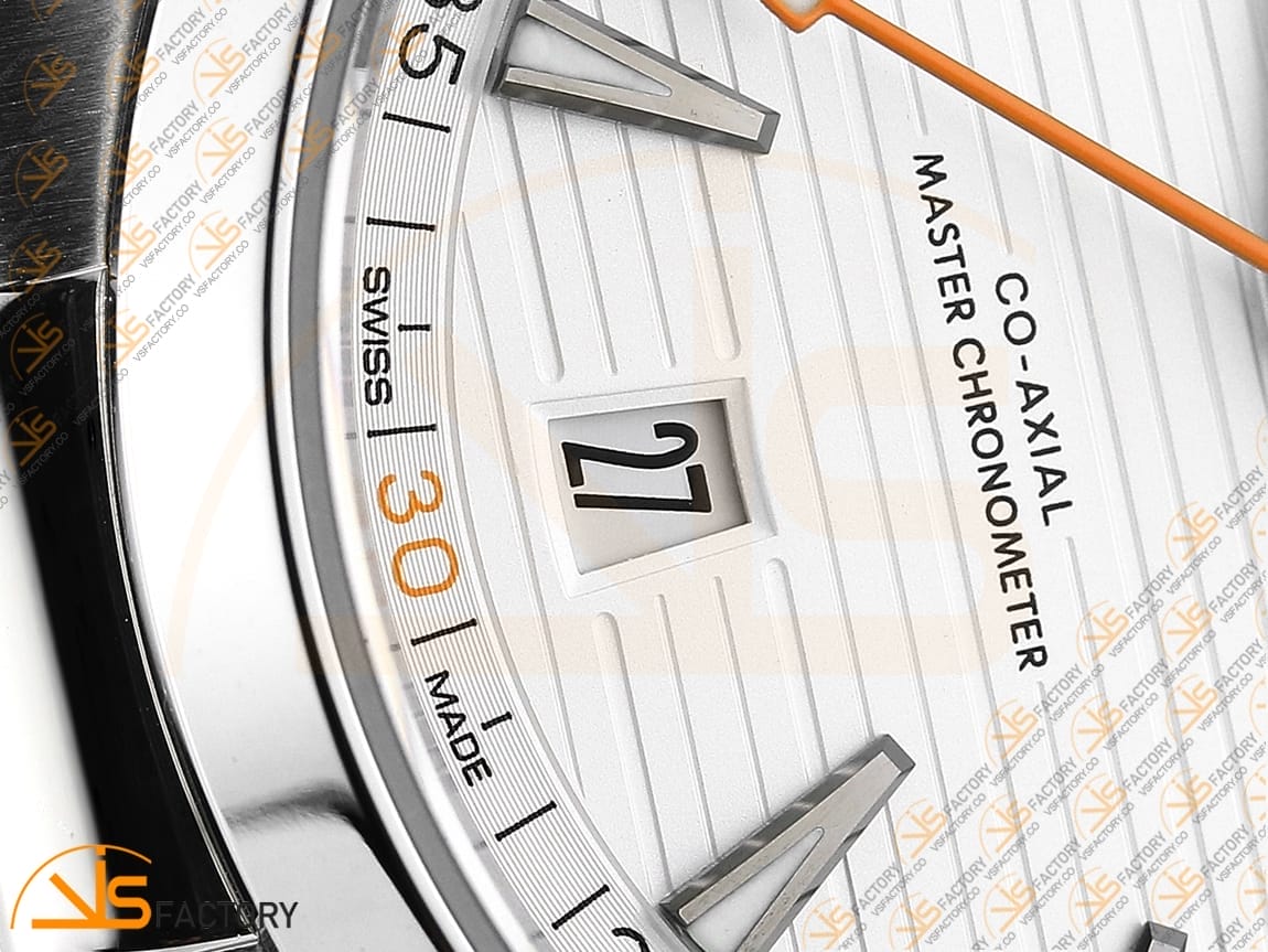VSFactory (VSF) Omega Aqua Terra 150M White Dial Orange Hand Steel A8900 Movement - 图片 6