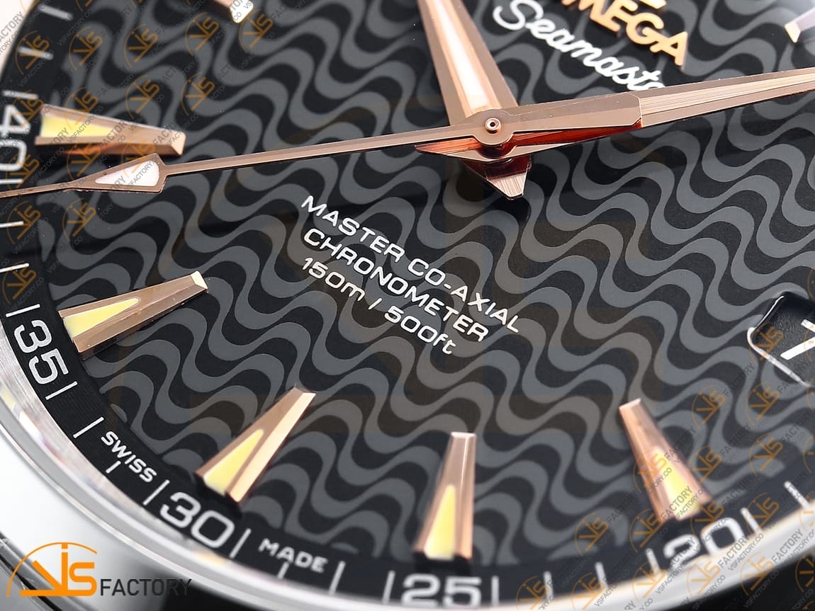 VSFactory (VSF) Omega Aqua Terra 150M Black Wave Textured Dial YG Hand Steel A8500 Movement - 图片 6