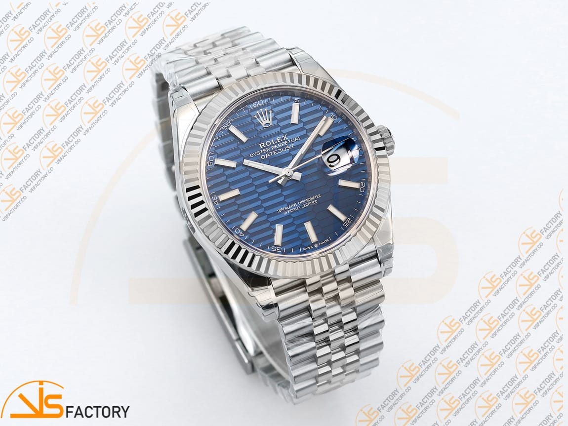 VS Factory Rolex DateJust 41 126334 Blue Textured Dial 904L Steel VS3235 Movement - 图片 5
