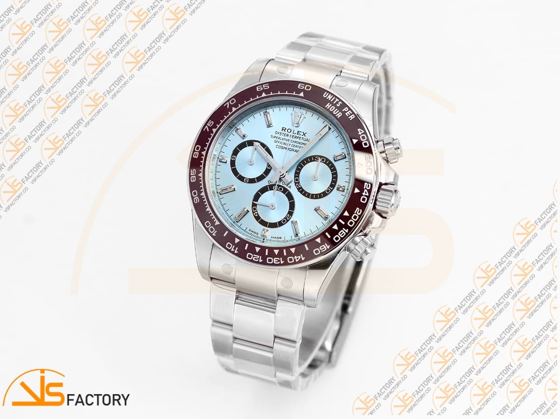 VS Factory Rolex Daytona 126506 Ice Blue Crystal Dial 904L Steel Oyster Bracelet Weighted VS4131 Movement - 图片 5