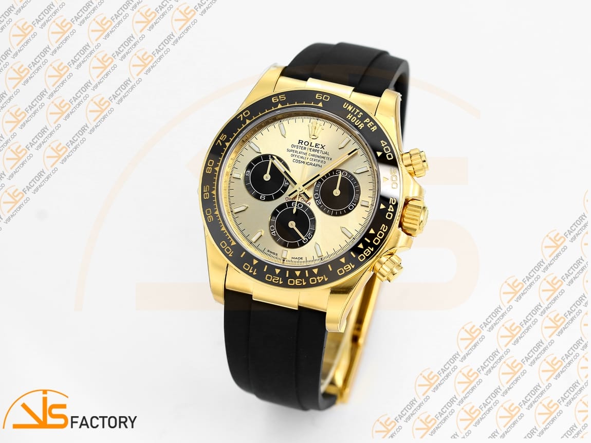 VS Factory Rolex Daytona 126518 Black Dial Yellow Gold Oysterflex Strap Weighted VS4131 Movement - 图片 5