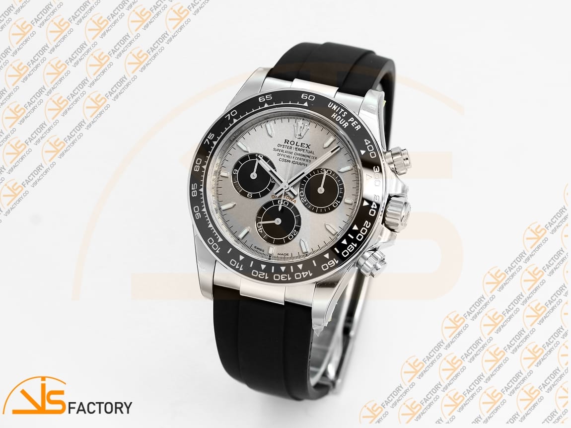 VS Factory Rolex Daytona 126519 Gray Black Dial White Gold Oysterflex Strap Weighted VS4131 Movement - 图片 5