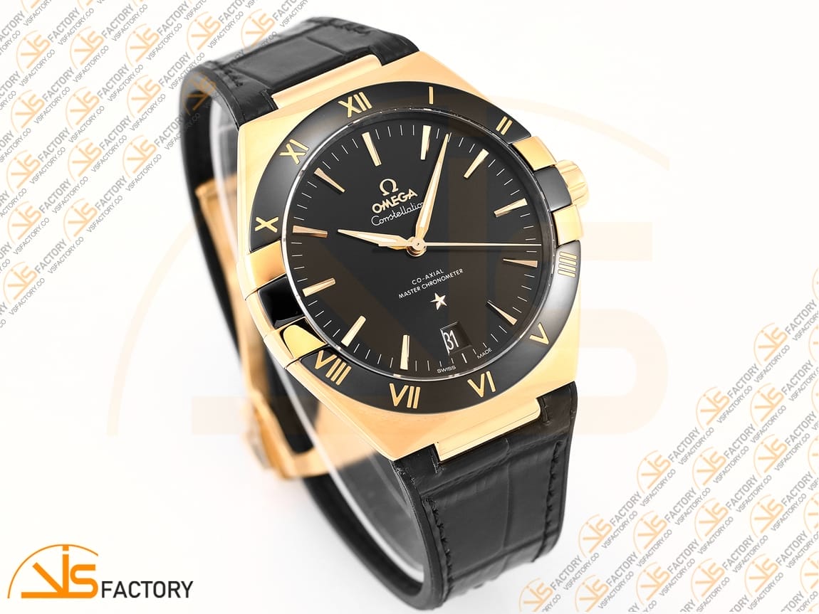 VSFactory (VSF) Omega Constellation Black Ceramic Black Dial YG Black Rubber A8900 Movement - 图片 5