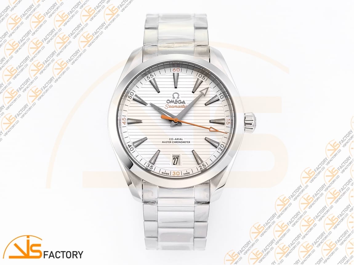 VSFactory (VSF) Omega Aqua Terra 150M White Dial Orange Hand Steel A8900 Movement - 图片 3