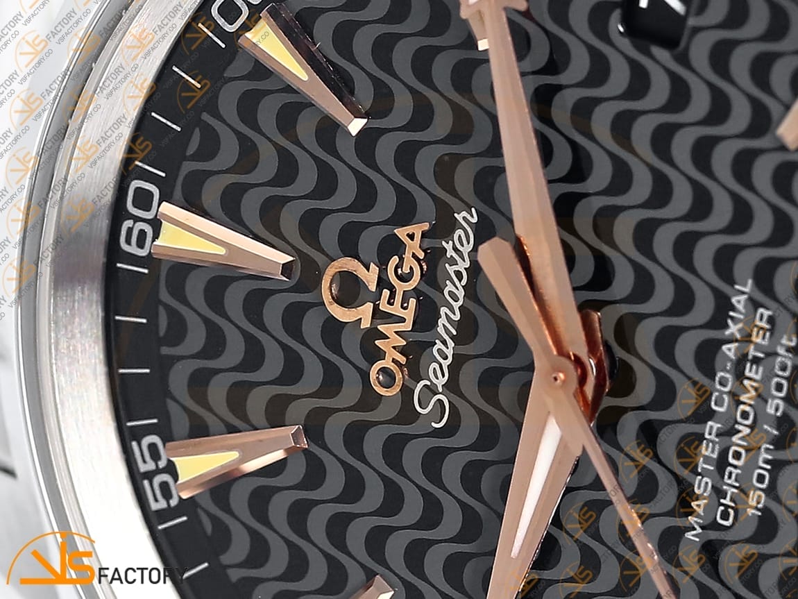 VSFactory (VSF) Omega Aqua Terra 150M Black Wave Textured Dial YG Hand Steel A8500 Movement - 图片 7