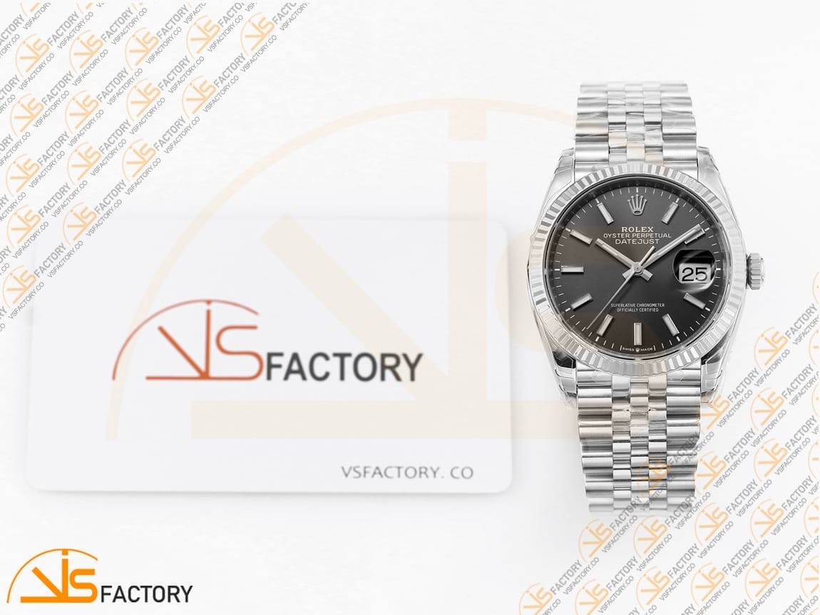 VSFactory (VSF) Rolex DateJust 36 116234 Black Stick Dial 904L Steel Jubilee Bracelet VS3235 Movement - 图片 2
