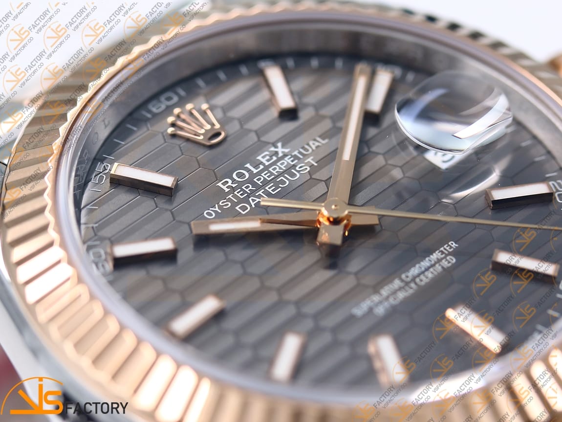 VS Factory Rolex DateJust 41 126331 Gray Textured Dial SS/RG VS3235 Movement - 图片 6