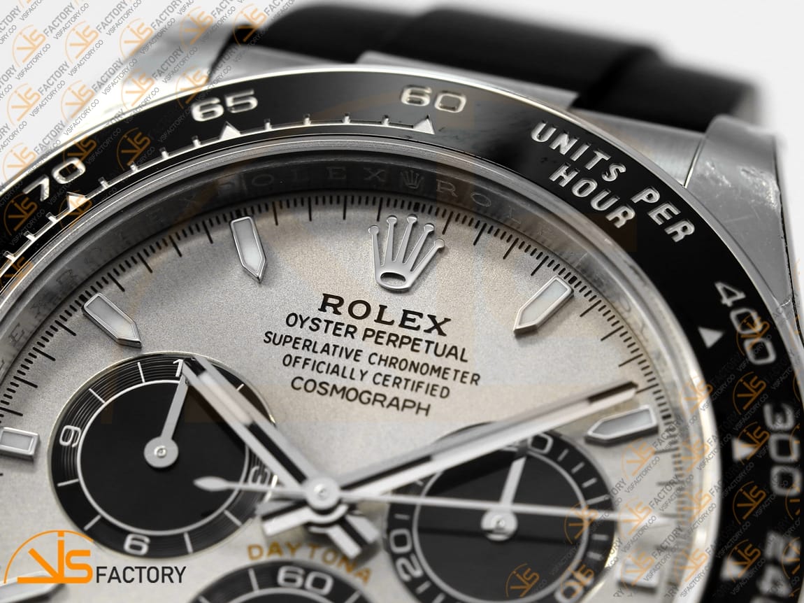 VS Factory Rolex Daytona 126519 Gray Black Dial White Gold Oysterflex Strap Weighted VS4131 Movement - 图片 6
