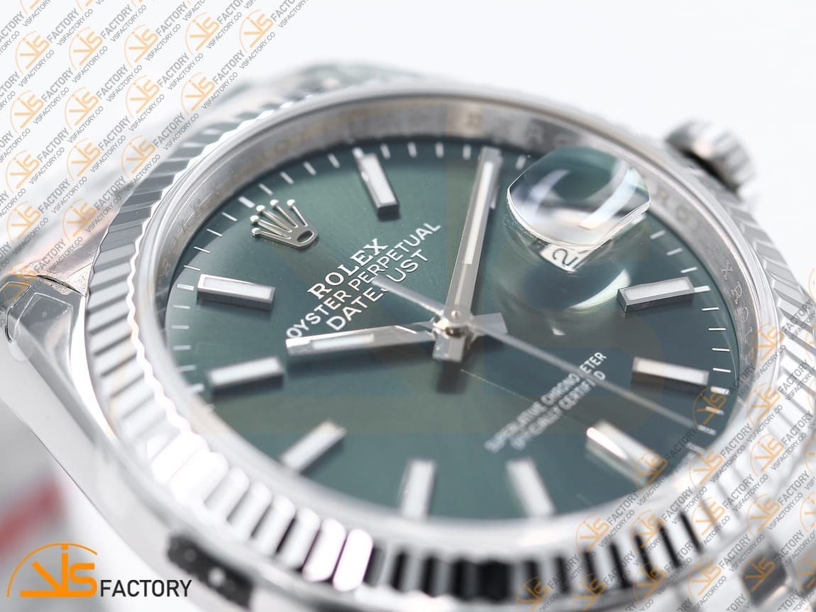 VSFactory (VSF) Rolex DateJust 36 116234 Green Sundust Dial 904L Steel Jubilee Bracelet VS3235 Movement - 图片 6