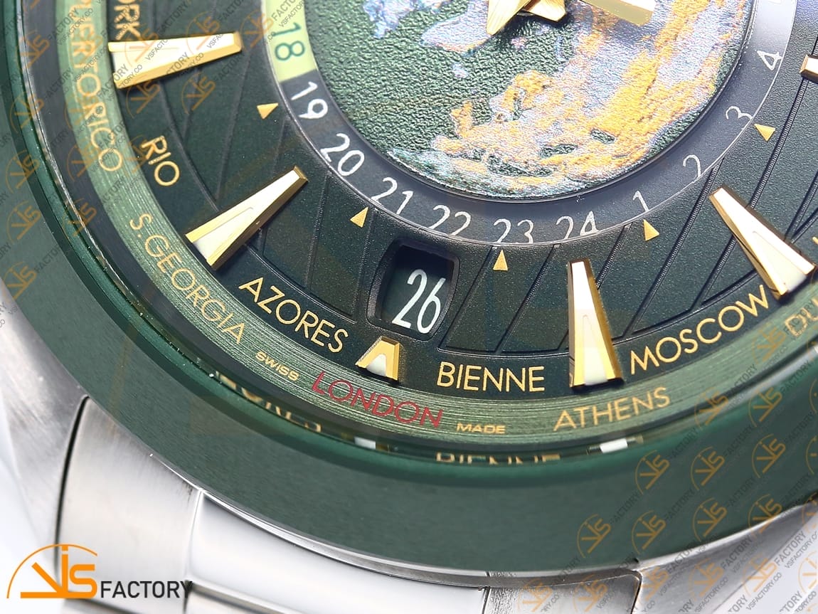 VSFactory (VSF) Omega Aqua Terra Worldtimer 43mm Green Ceramic Dial Steel A8938 Movement - 图片 6