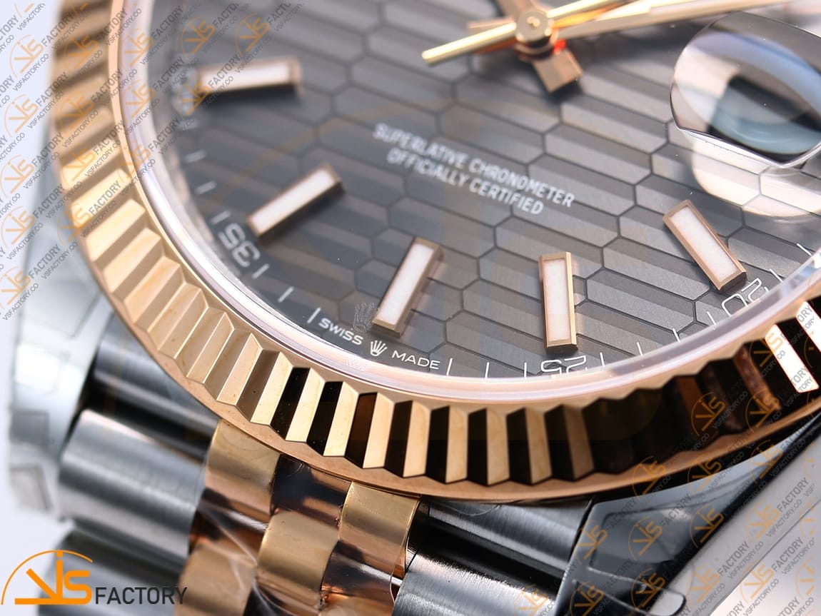 VS Factory Rolex DateJust 41 126331 Gray Textured Dial SS/RG VS3235 Movement - 图片 7