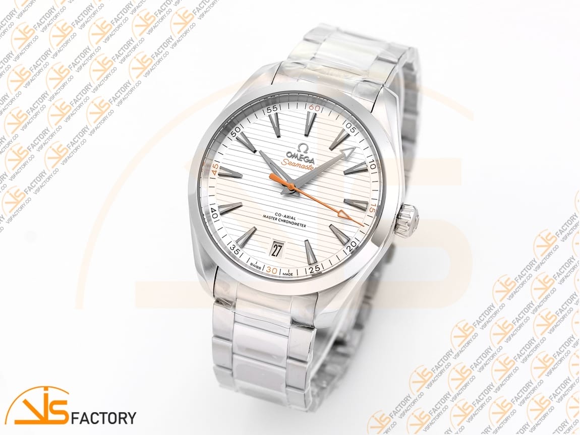 VSFactory (VSF) Omega Aqua Terra 150M White Dial Orange Hand Steel A8900 Movement - 图片 4