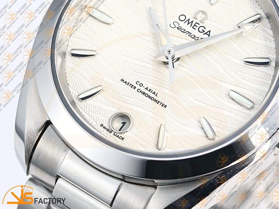 VSFactory (VSF) Omega Aqua Terra 150M 34mm White Wave Dial Steel A8800 Movement - 图片 9