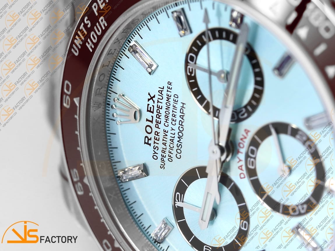 VS Factory Rolex Daytona 126506 Ice Blue Crystal Dial 904L Steel Oyster Bracelet Weighted VS4131 Movement - 图片 6