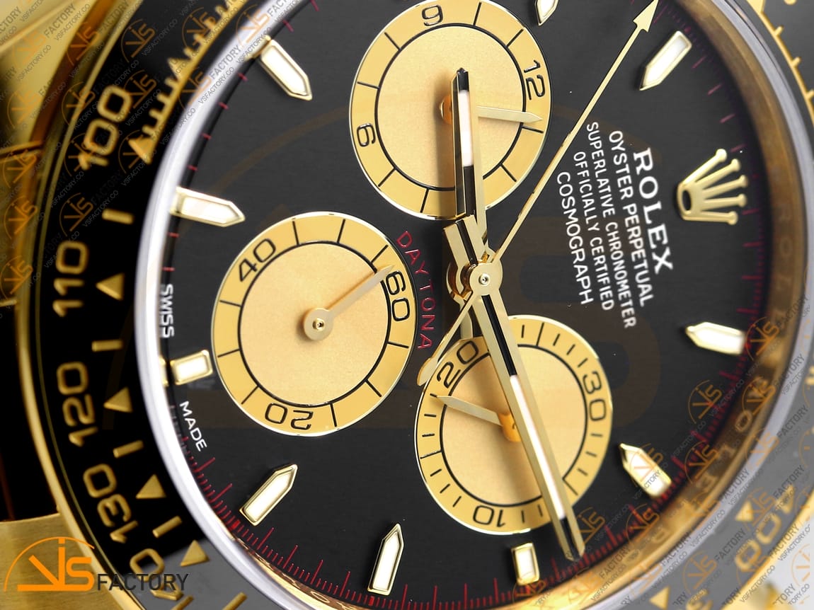 VS Factory Rolex Daytona 126518 Black Dial Yellow Gold Oysterflex Strap Weighted VS4131 Movement - 图片 8
