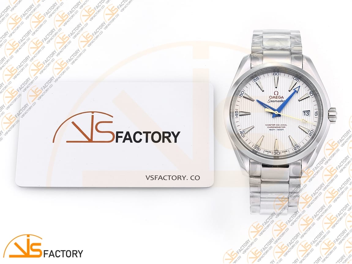 VSFactory (VSF) Omega Aqua Terra 150M White Textured Dial Blue Hands Steel A8500 Movement - 图片 2