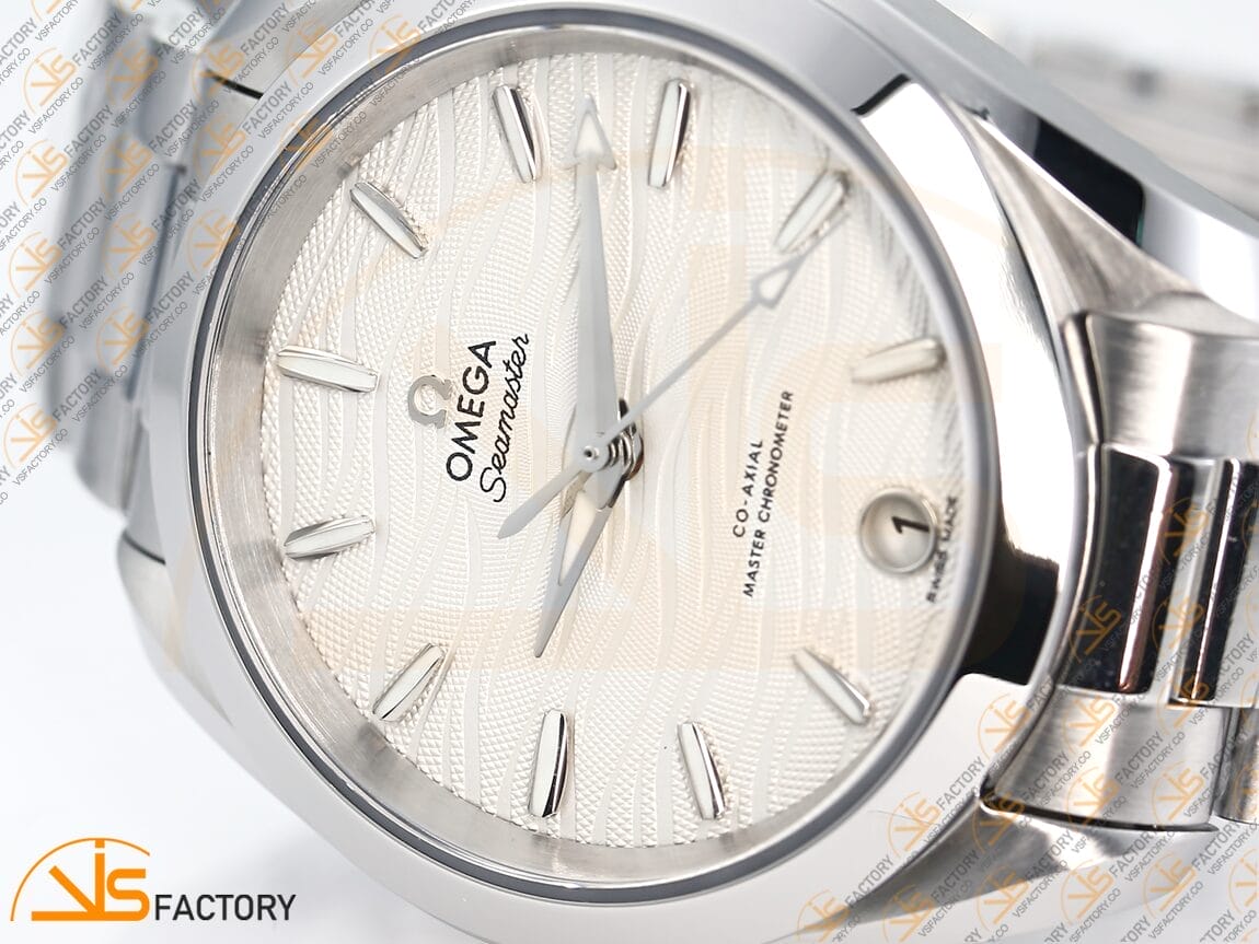 VSFactory (VSF) Omega Aqua Terra 150M 34mm White Wave Dial Steel A8800 Movement - 图片 8