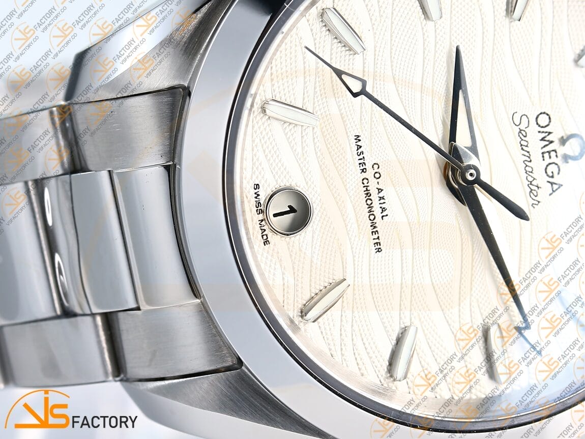 VSFactory (VSF) Omega Aqua Terra 150M 34mm White Wave Dial Steel A8800 Movement - 图片 7