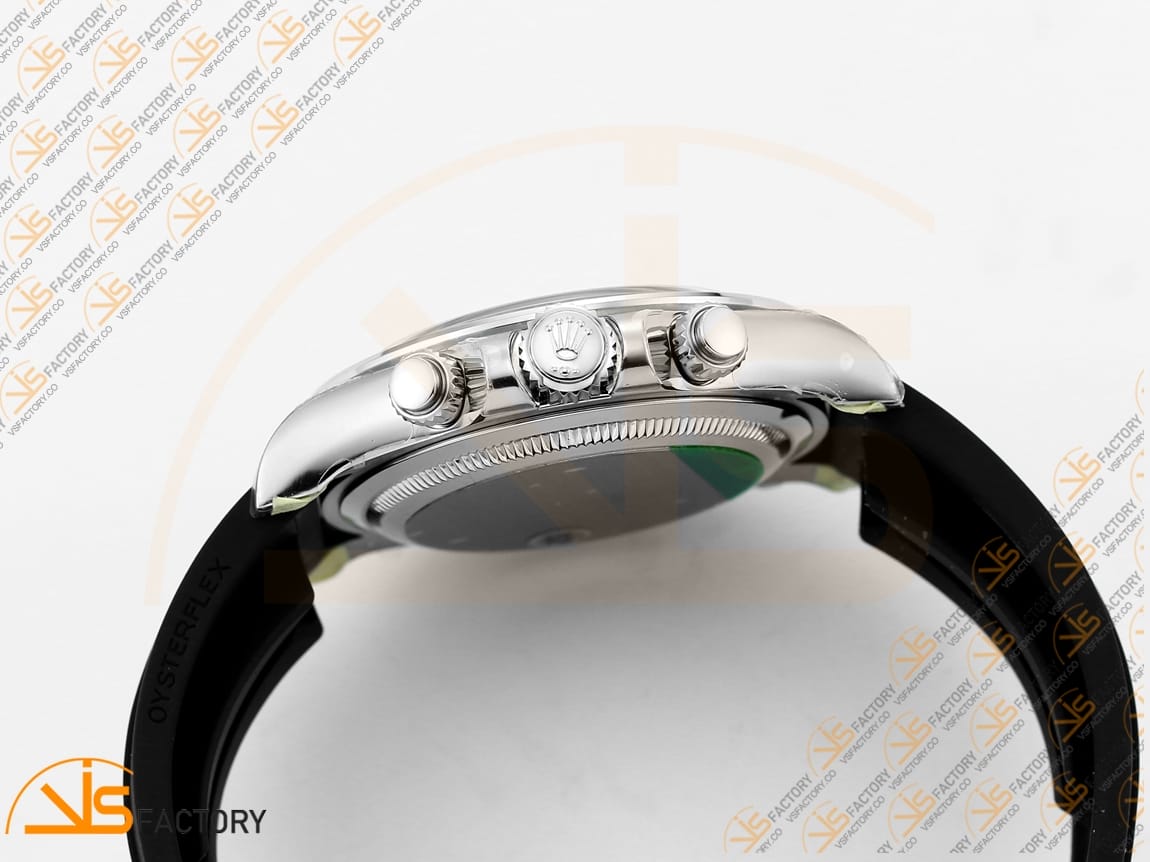 VS Factory Rolex Daytona 126519 Black Silver Diamonds Dial White Gold Oysterflex Strap Weighted VS4131 Movement - 图片 10