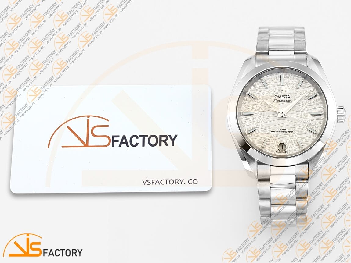 VSFactory (VSF) Omega Aqua Terra 150M 34mm White Wave Dial Steel A8800 Movement - 图片 2