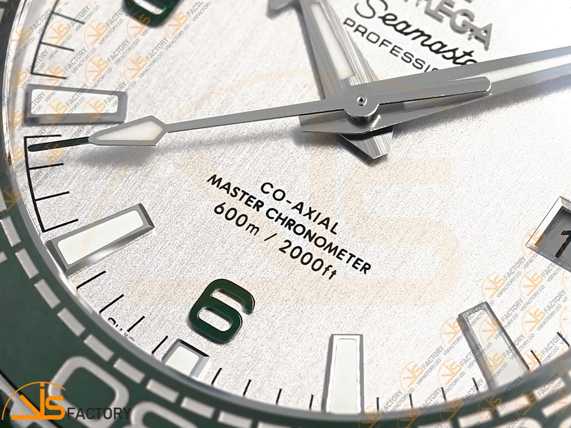 VSFactory (VSF) Omega Planet Ocean 43.5mm White Dial SS Case Green Bezel Green Rubber Strap A8900 Movement - 图片 6