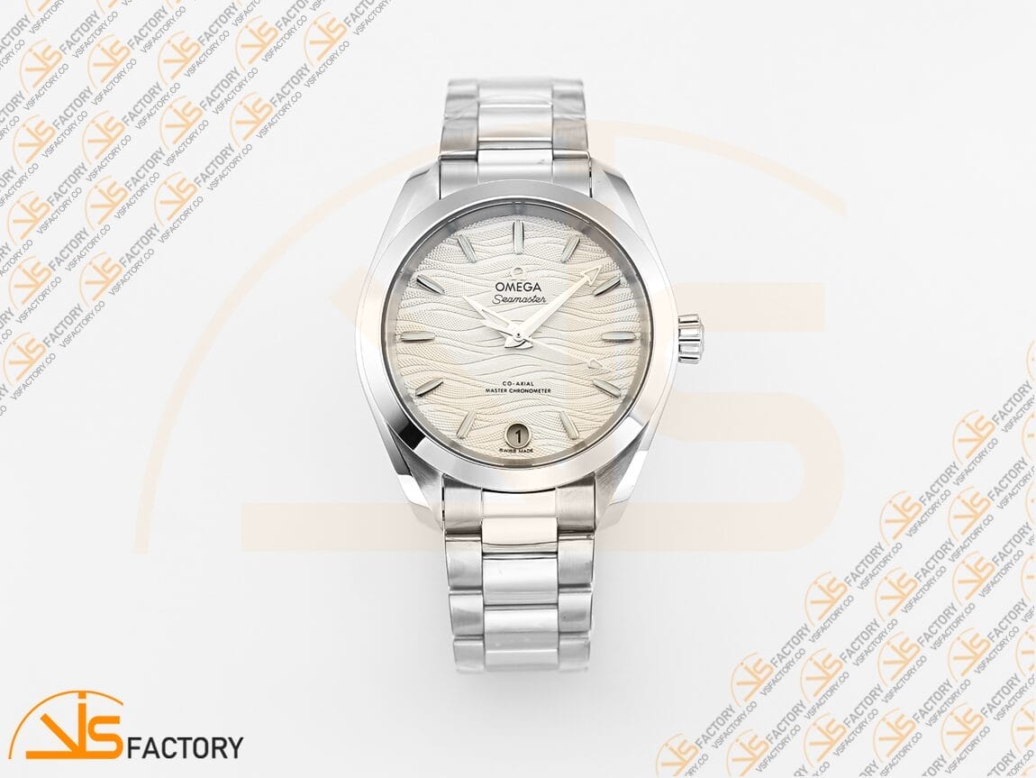 VSFactory (VSF) Omega Aqua Terra 150M 34mm White Wave Dial Steel A8800 Movement - 图片 3