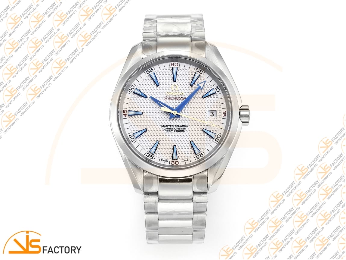 VSFactory (VSF) Omega Aqua Terra 150M White Textured Dial Blue Hands Steel A8500 Movement - 图片 3