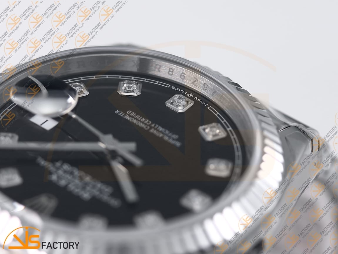 VSFactory (VSF) Rolex DateJust 36 116234 Black Diamonds Dial 904L Steel Jubilee Bracelet VS3235 Movement - 图片 7