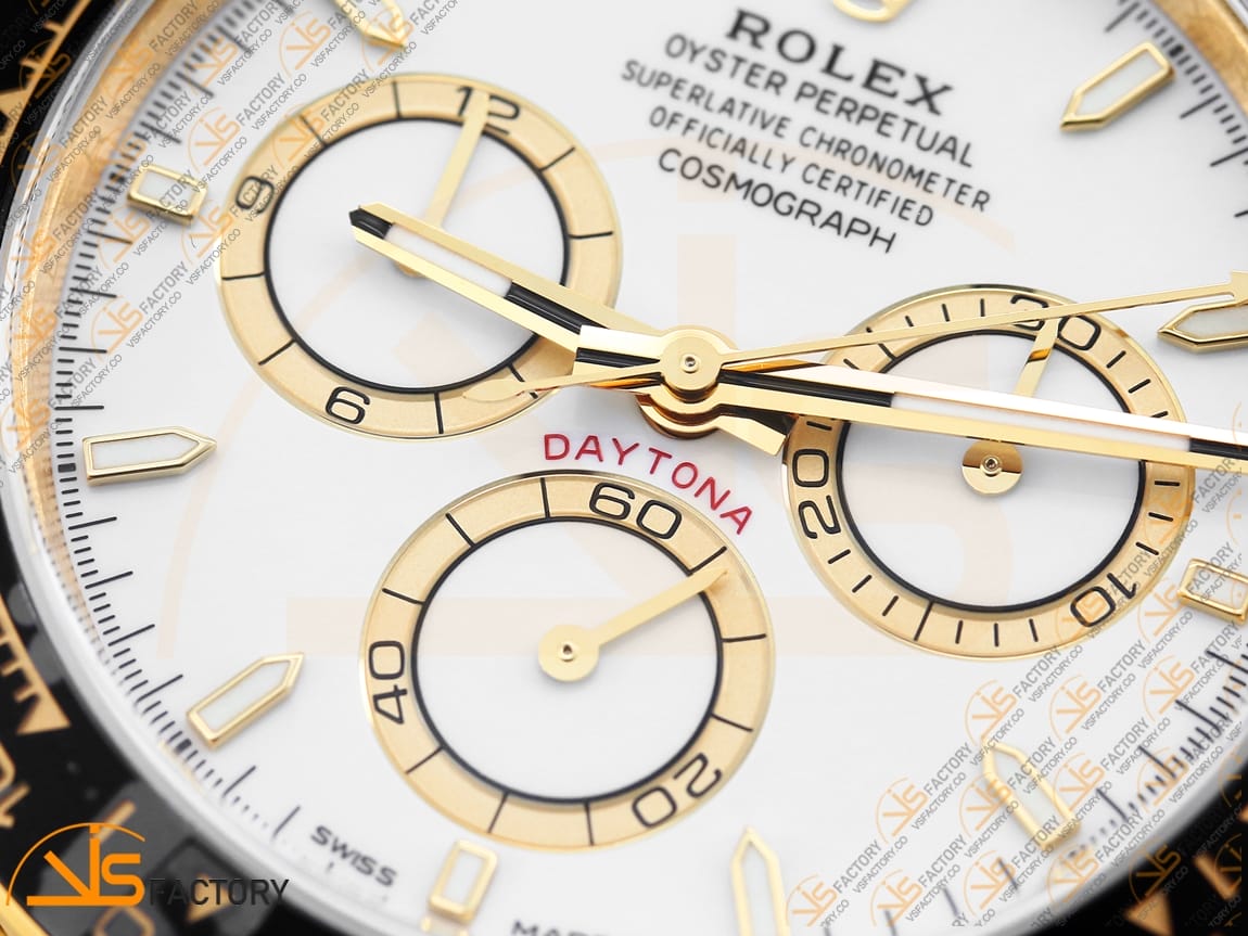 VS Factory Rolex Daytona 126518 White Dial YG Oysterflex Strap VS4131 Movement(Weighted) - 图片 6